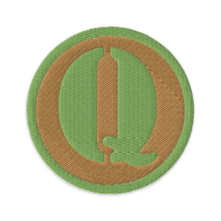 KEW BROWN and GREEN Embroidered patches Denim and Patches