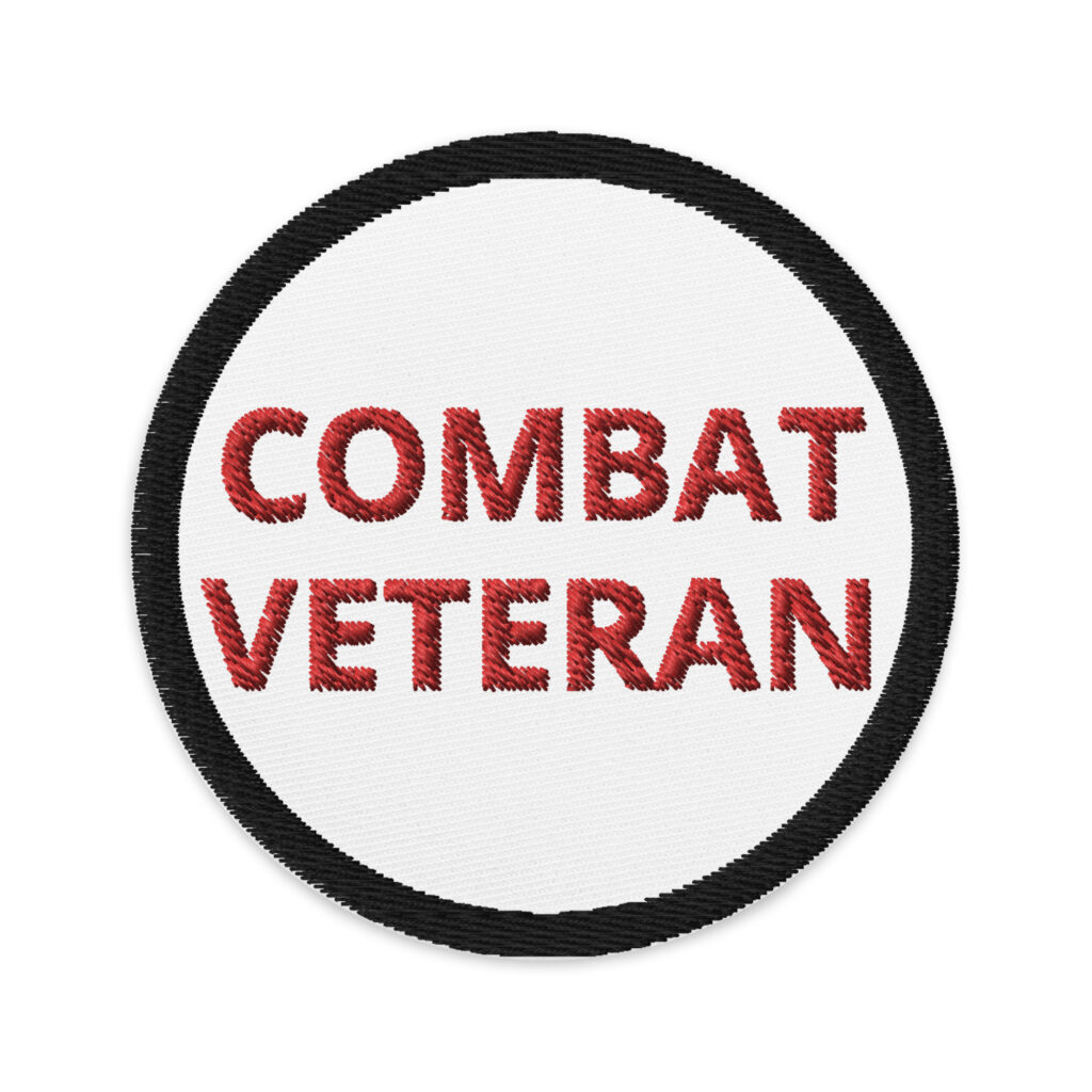 COMBAT VETERAN - Embroidered patches Denim and Patches