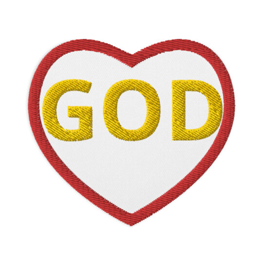 GOD Heart Embroidered patches Denim and Patches