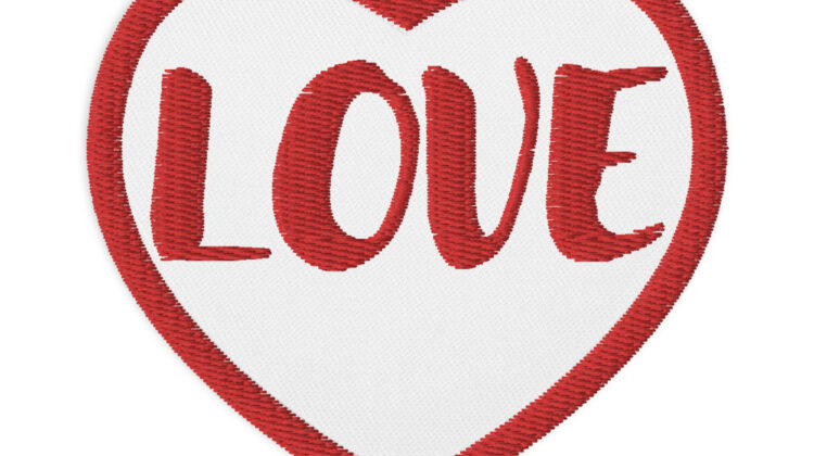 LOVE Heart Embroidered patches