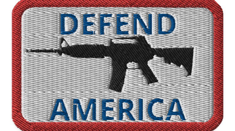 DEFEND AMERICA (2) Embroidered patches Denim and Patches