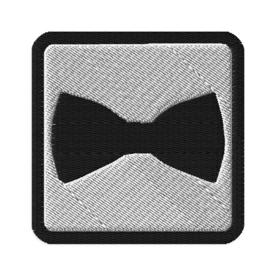 Black Bow Tie Embroidered patches Denim and Patches